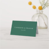 Emerald Green Typografy Custom Forest Wedding Platzkarte (Rückseite)