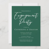Emerald Green Typografy Engagement Party Einladung (Vorderseite)