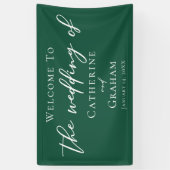 Emerald Green Typografy Forest Wedding Banner (Vertikal)