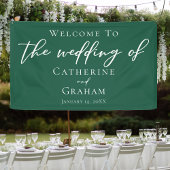 Emerald Green Typografy Forest Wedding Banner