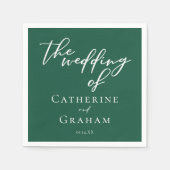 Emerald Green Typografy Forest Wedding Serviette (Vorderseite)