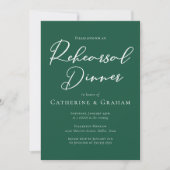 Emerald Green Typografy Probe Dinner Einladung (Vorderseite)