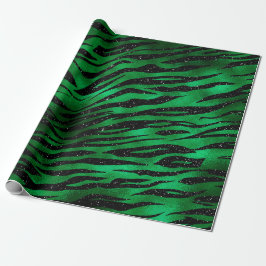 Emerald Green und Black Glam Animal Print Geschenkpapier