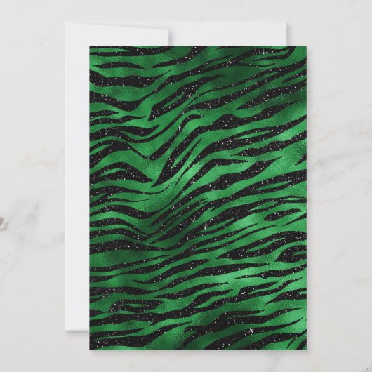 Emerald Green und Black Glam Quinceañera Einladung (Rückseite)
