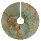 Emerald Green und Copper Gold Marmor Polyester Weihnachtsbaumdecke (Vorderseite)