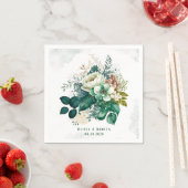 Emerald Green und Cream Florals Wedding Serviette (Beispiel)