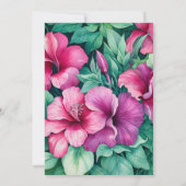 Emerald Green und Fuschia Floral Wedding Einladung (Rückseite)