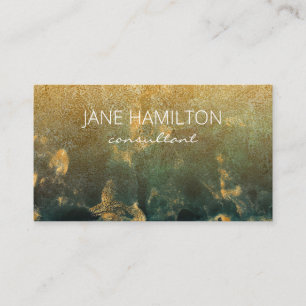 Emerald Green und Gold Abstrakt Business Card Visitenkarte