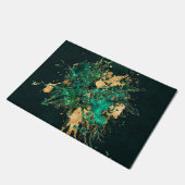 Emerald Green und Gold abstrakt Fußmatte (Schrägansicht)