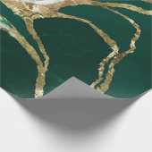 Emerald Green und Gold abstrakt Geschenkpapier (Ecke)