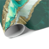 Emerald Green und Gold abstrakt Geschenkpapier (Rolleneckpunkt)