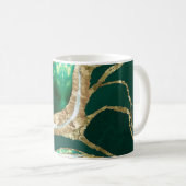 Emerald Green und Gold abstrakt Kaffeetasse (VorderseiteRechts)