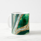 Emerald Green und Gold abstrakt Kaffeetasse (Vorderseite Links)