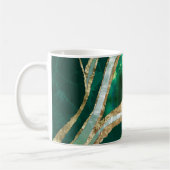 Emerald Green und Gold abstrakt Kaffeetasse (Links)