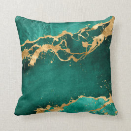 Emerald Green und Gold abstrakt Kissen