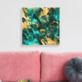 Emerald Green und Gold abstrakt Leinwanddruck (Insitu (Wohnzimmer))