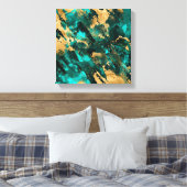 Emerald Green und Gold abstrakt Leinwanddruck (Insitu (Schlafzimmer))