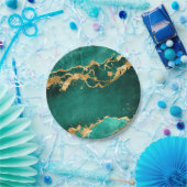 Emerald Green und Gold abstrakt Pappteller (Party)