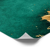 Emerald Green und Gold abstrakt Poster (Ecke)