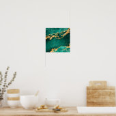 Emerald Green und Gold abstrakt Poster (Küche)
