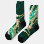 Emerald Green und Gold abstrakt Socken (Linkes Detail)