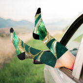Emerald Green und Gold abstrakt Socken