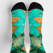 Emerald Green und Gold abstrakt Socken (Oben)