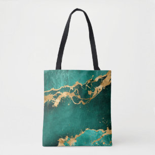 Emerald Green und Gold abstrakt Tasche