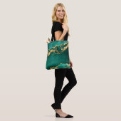 Emerald Green und Gold abstrakt Tasche (Am Model)
