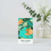 Emerald Green und Gold abstrakt Visitenkarte (Stehend Vorderseite)