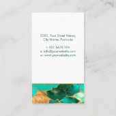 Emerald Green und Gold abstrakt Visitenkarte (Rückseite)