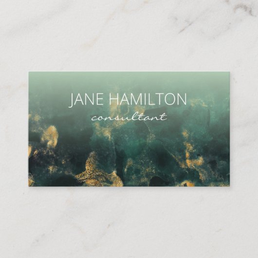 Emerald Green und Gold Abstrakt Visitenkarte (Vorderseite)