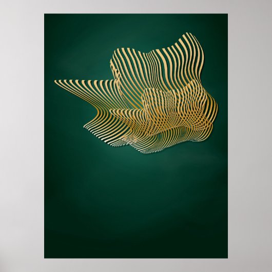 Emerald Green und Gold Abstrakt Wall Art Poster (Vorne)