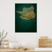 Emerald Green und Gold Abstrakt Wall Art Poster (Küche)
