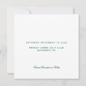 Emerald Green und Gold Botanical Save the Date (Rückseite)