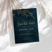 Emerald Green und Gold Botanische Hochzeit Save The Date