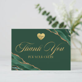 Emerald Green und Gold Business Dankeschön Card Dankeskarte