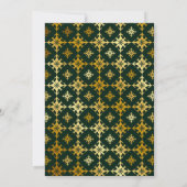 Emerald Green und Gold Damask Royal Wedding Einladung (Rückseite)