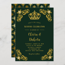 Emerald Green und Gold Damask Royal Wedding