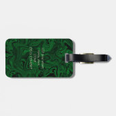 Emerald Green und Gold Elephant Mit Monogramm Gepäckanhänger (Rückseite horizontal)