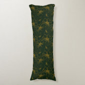 Emerald Green und Gold Floral Body Kissen (Vorderseite Vertikal)