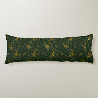 Emerald Green und Gold Floral Body Kissen
