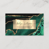 Emerald Green und Gold Foil Agate Business Card Visitenkarte (Vorderseite)