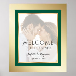 Emerald Green und Gold Foto - Begrüßungszeichen Poster