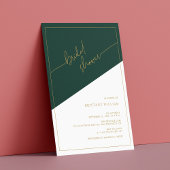 Emerald Green und Gold Geometric Brautparty Einladung