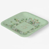 Emerald Green und Gold Glitzer Eucalyptus Custom Pappteller (Gewinkelt)