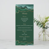 Emerald Green und Gold Menu Card Menükarte (Stehend Vorderseite)