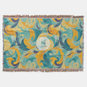 Emerald Green und Gold Paisley Inspiriert Abstrakt Decke