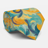 Emerald Green und Gold Paisley Inspiriert Abstrakt Krawatte (Gerollt)