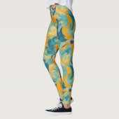 Emerald Green und Gold Paisley Inspiriert Abstrakt Leggings (Links)